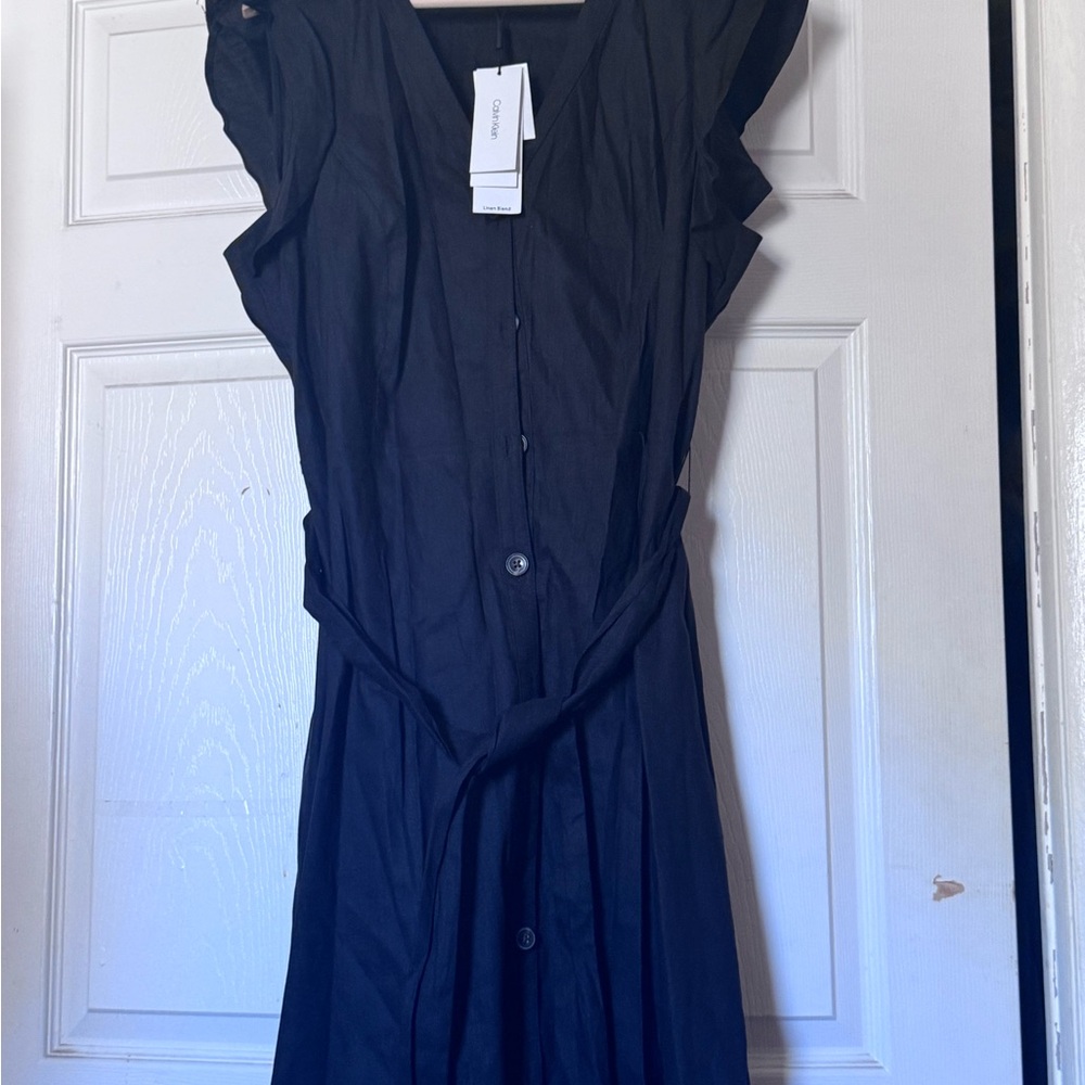 Calvin Klein  Blue Sleeveless V-neck Sundress